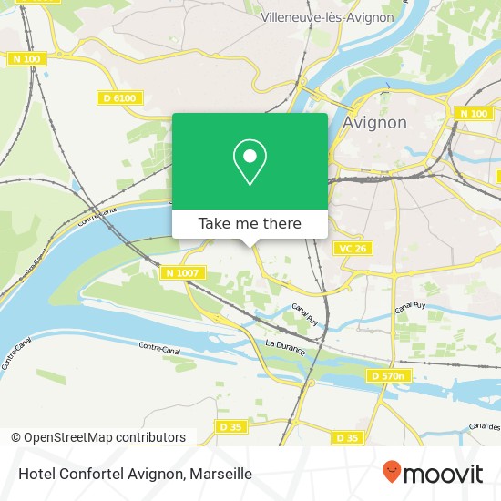 Hotel Confortel Avignon map