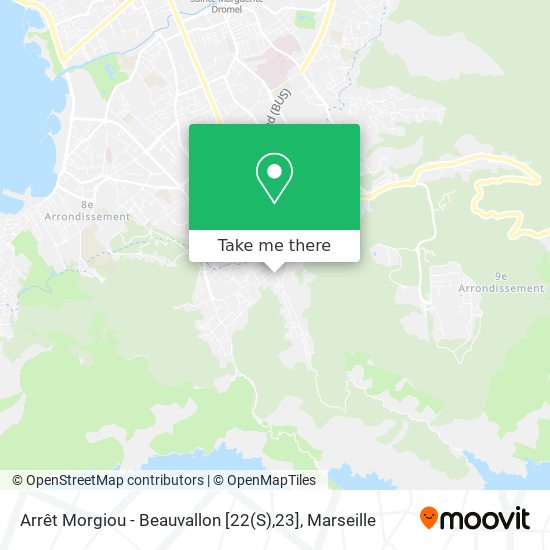 Arrêt Morgiou - Beauvallon [22(S),23] map