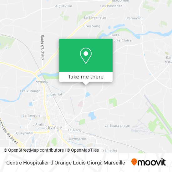 Centre Hospitalier d'Orange Louis Giorgi map