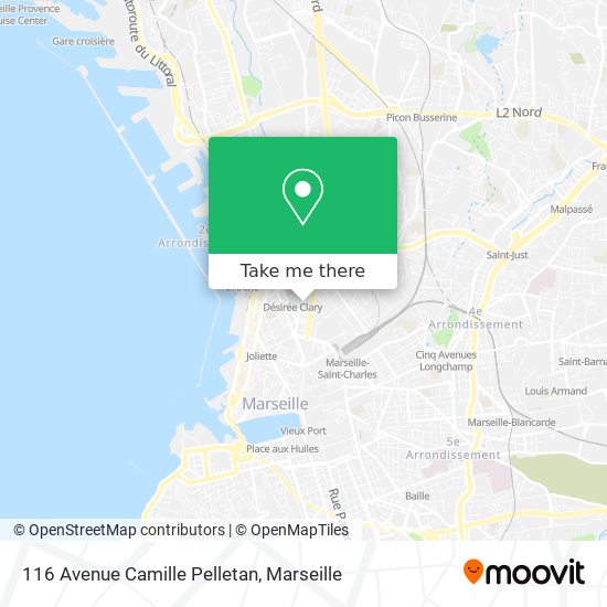 Mapa 116 Avenue Camille Pelletan