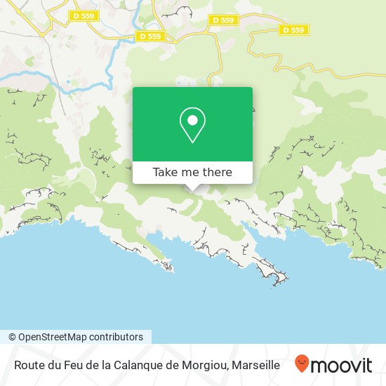 Mapa Route du Feu de la Calanque de Morgiou