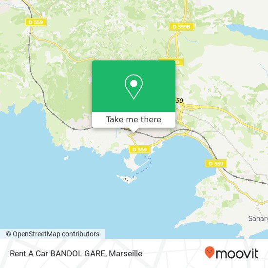 Mapa Rent A Car BANDOL GARE