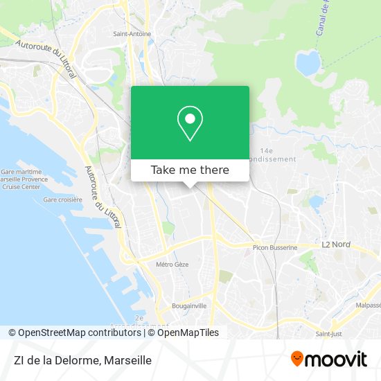 ZI de la Delorme map