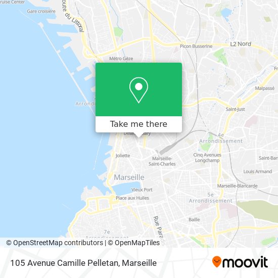 Mapa 105 Avenue Camille Pelletan