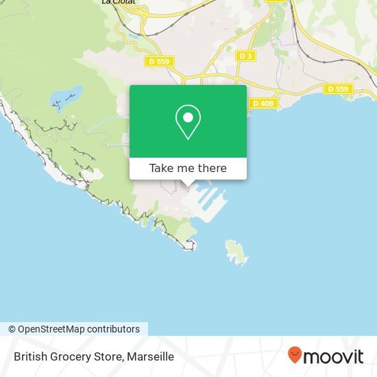 Mapa British Grocery Store, 16 Avenue Victor Giraud 13600 La Ciotat