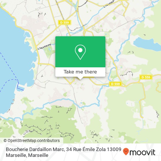 Mapa Boucherie Dardaillon Marc, 34 Rue Émile Zola 13009 Marseille