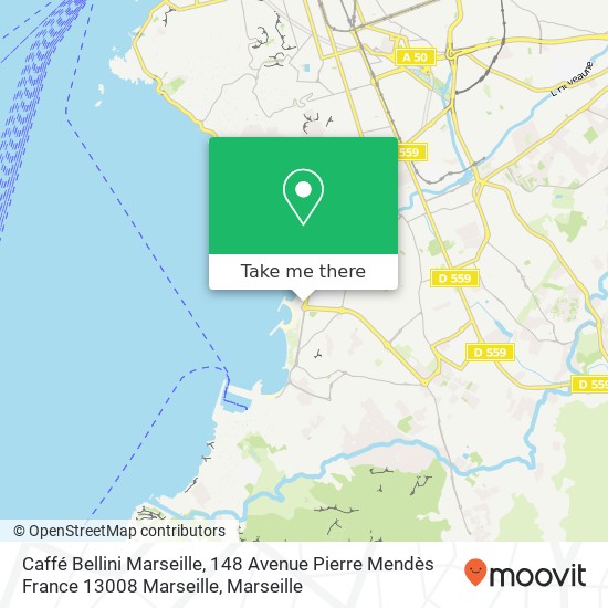 Caffé Bellini Marseille, 148 Avenue Pierre Mendès France 13008 Marseille map