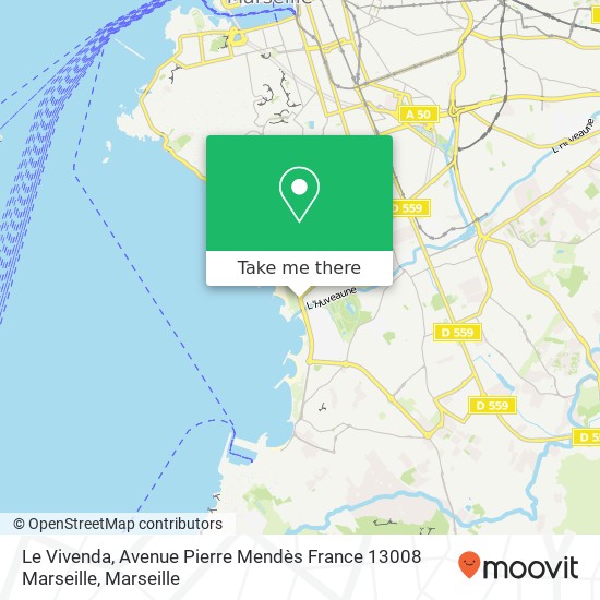 Mapa Le Vivenda, Avenue Pierre Mendès France 13008 Marseille