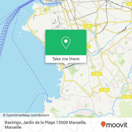 Mapa Bastingo, Jardin de la Plage 13008 Marseille