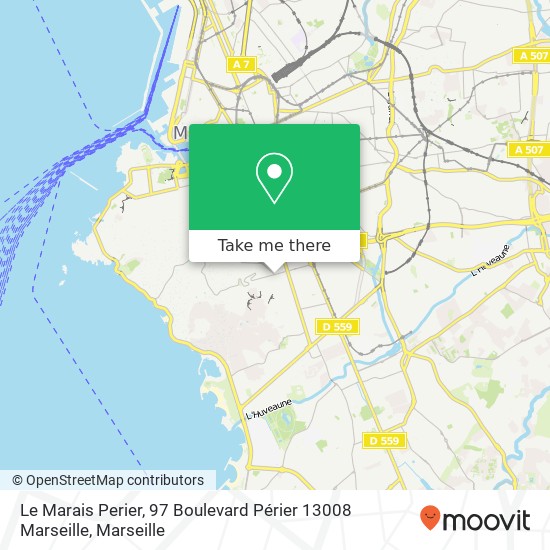 Mapa Le Marais Perier, 97 Boulevard Périer 13008 Marseille