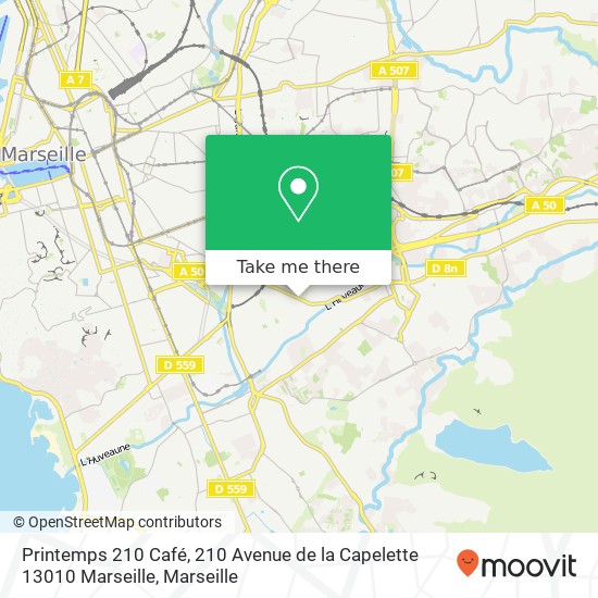 Printemps 210 Café, 210 Avenue de la Capelette 13010 Marseille map