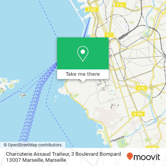 Mapa Charcuterie Assaud Traiteur, 3 Boulevard Bompard 13007 Marseille