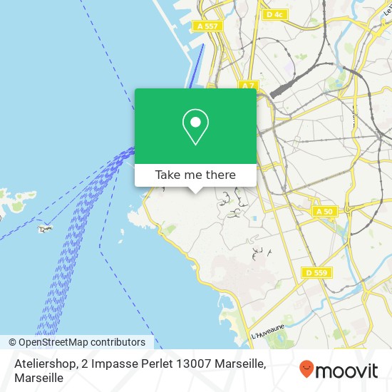 Mapa Ateliershop, 2 Impasse Perlet 13007 Marseille