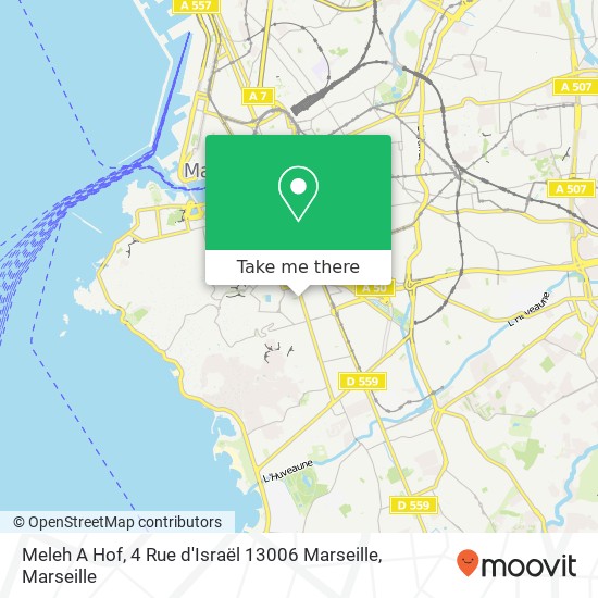 Mapa Meleh A Hof, 4 Rue d'Israël 13006 Marseille