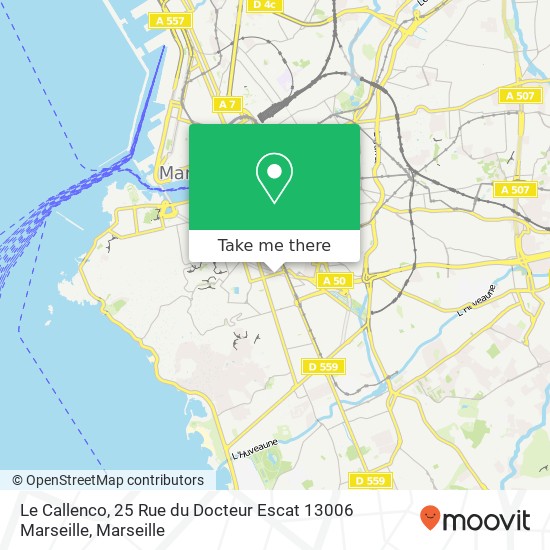Mapa Le Callenco, 25 Rue du Docteur Escat 13006 Marseille