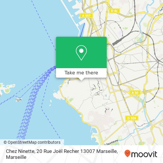 Mapa Chez Ninette, 20 Rue Joël Recher 13007 Marseille
