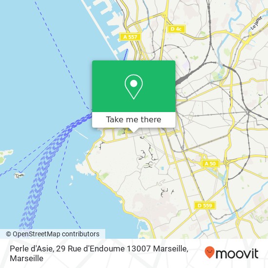 Mapa Perle d'Asie, 29 Rue d'Endoume 13007 Marseille