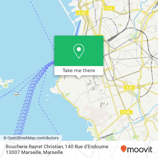 Mapa Boucherie Rayret Christian, 140 Rue d'Endoume 13007 Marseille