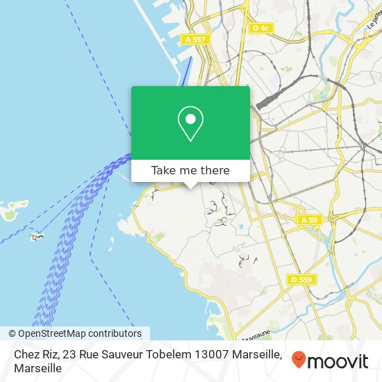 Mapa Chez Riz, 23 Rue Sauveur Tobelem 13007 Marseille