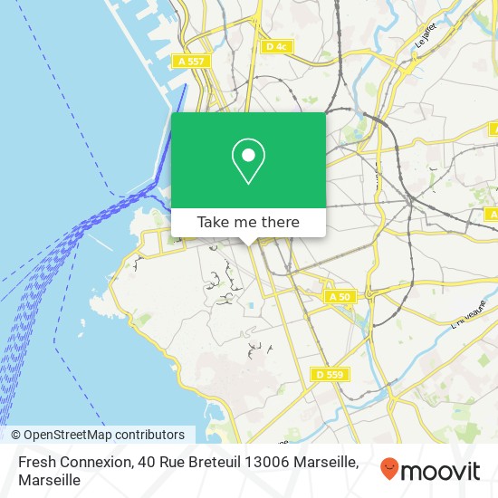 Mapa Fresh Connexion, 40 Rue Breteuil 13006 Marseille