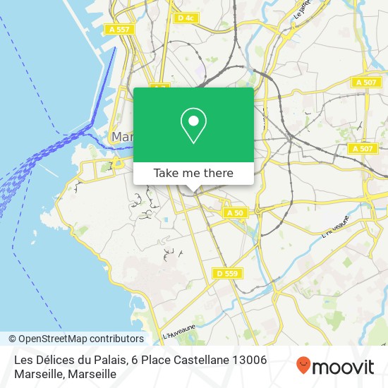 Mapa Les Délices du Palais, 6 Place Castellane 13006 Marseille