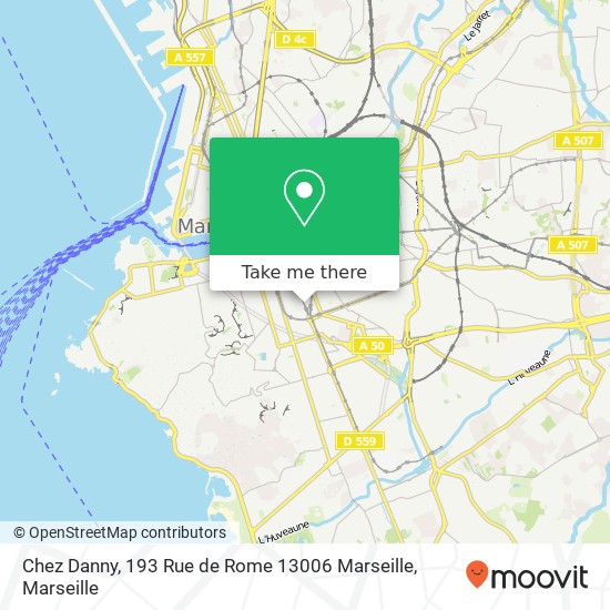 Mapa Chez Danny, 193 Rue de Rome 13006 Marseille