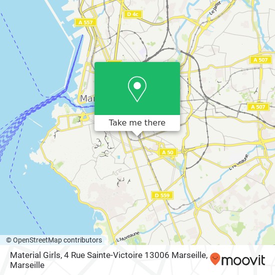 Mapa Material Girls, 4 Rue Sainte-Victoire 13006 Marseille