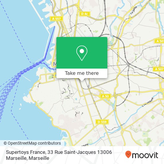 Mapa Supertoys France, 33 Rue Saint-Jacques 13006 Marseille