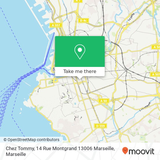 Mapa Chez Tommy, 14 Rue Montgrand 13006 Marseille