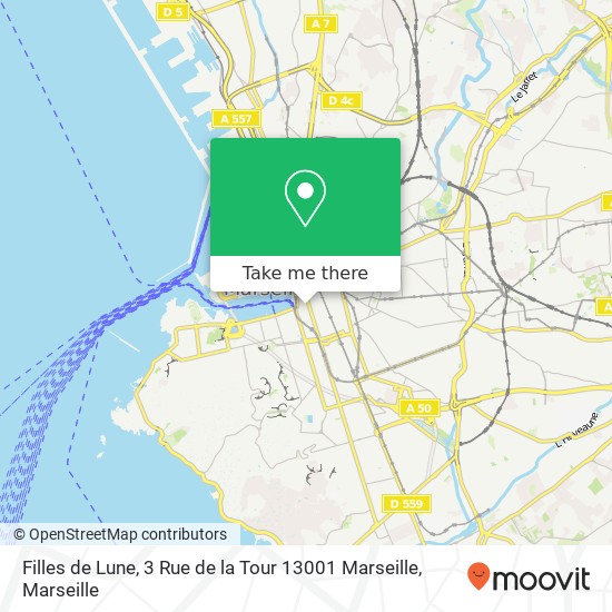 Mapa Filles de Lune, 3 Rue de la Tour 13001 Marseille