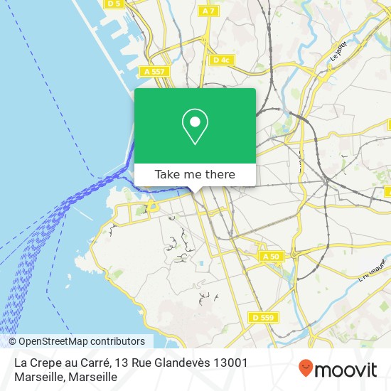 Mapa La Crepe au Carré, 13 Rue Glandevès 13001 Marseille