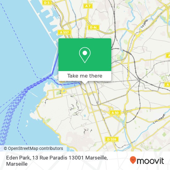 Mapa Eden Park, 13 Rue Paradis 13001 Marseille
