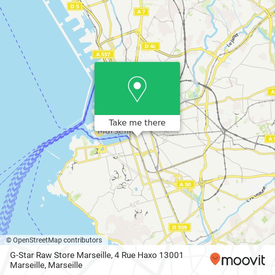 Mapa G-Star Raw Store Marseille, 4 Rue Haxo 13001 Marseille