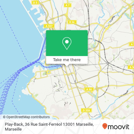Mapa Play-Back, 36 Rue Saint-Ferréol 13001 Marseille