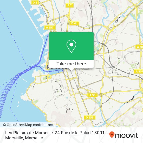 Mapa Les Plaisirs de Marseille, 24 Rue de la Palud 13001 Marseille