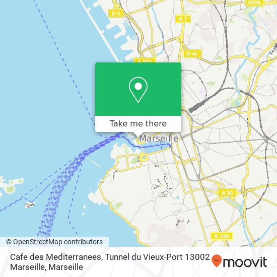 Cafe des Mediterranees, Tunnel du Vieux-Port 13002 Marseille map