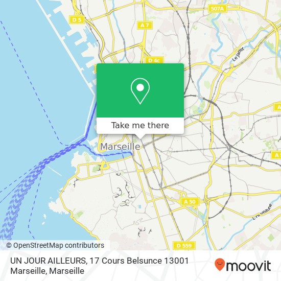 UN JOUR AILLEURS, 17 Cours Belsunce 13001 Marseille map