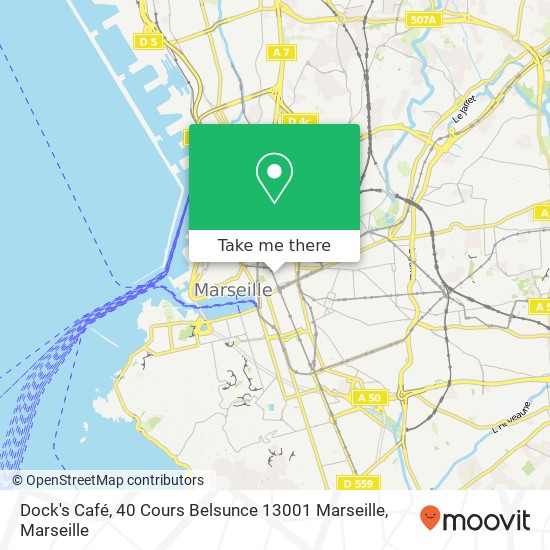 Mapa Dock's Café, 40 Cours Belsunce 13001 Marseille