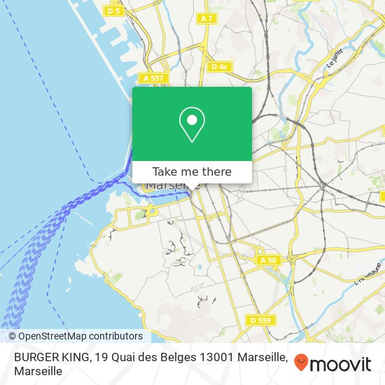 Mapa BURGER KING, 19 Quai des Belges 13001 Marseille