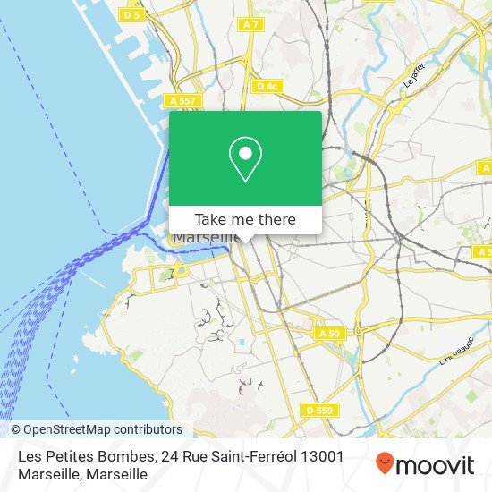 Mapa Les Petites Bombes, 24 Rue Saint-Ferréol 13001 Marseille