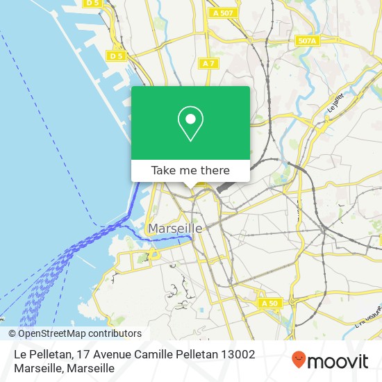 Mapa Le Pelletan, 17 Avenue Camille Pelletan 13002 Marseille