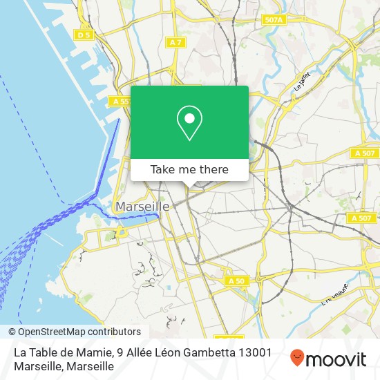 Mapa La Table de Mamie, 9 Allée Léon Gambetta 13001 Marseille