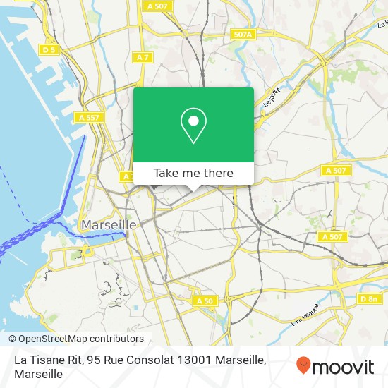 Mapa La Tisane Rit, 95 Rue Consolat 13001 Marseille