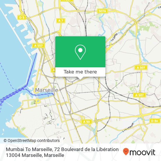 Mumbai To Marseille, 72 Boulevard de la Libération 13004 Marseille map