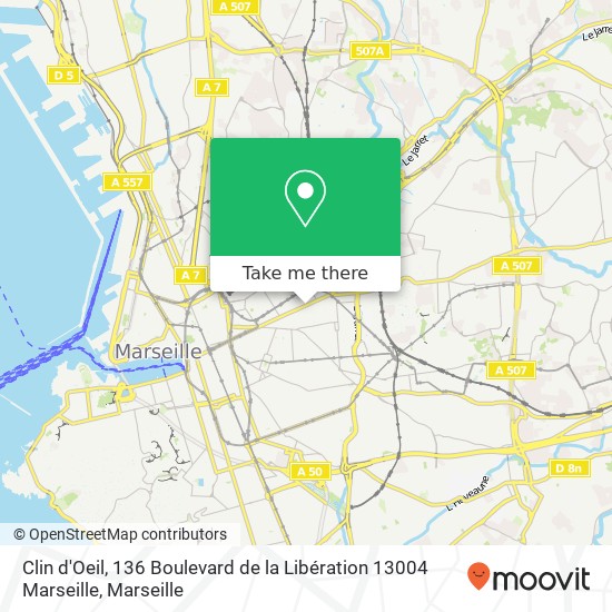 Mapa Clin d'Oeil, 136 Boulevard de la Libération 13004 Marseille