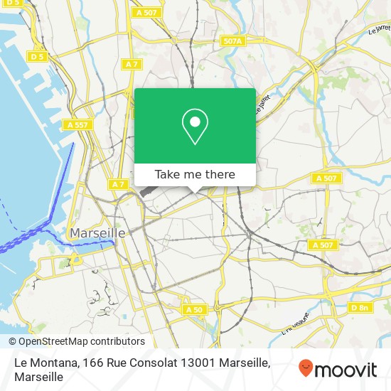 Mapa Le Montana, 166 Rue Consolat 13001 Marseille