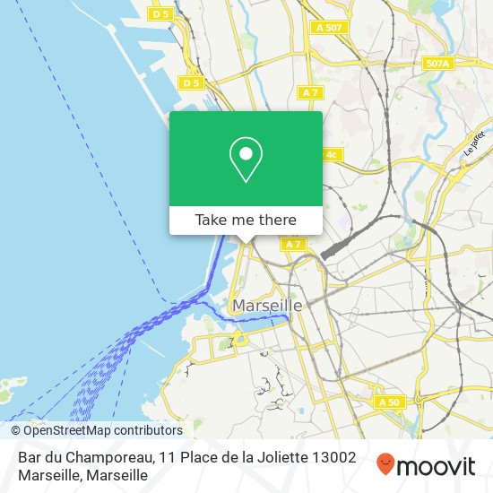 Mapa Bar du Champoreau, 11 Place de la Joliette 13002 Marseille