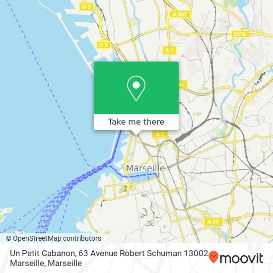 Mapa Un Petit Cabanon, 63 Avenue Robert Schuman 13002 Marseille