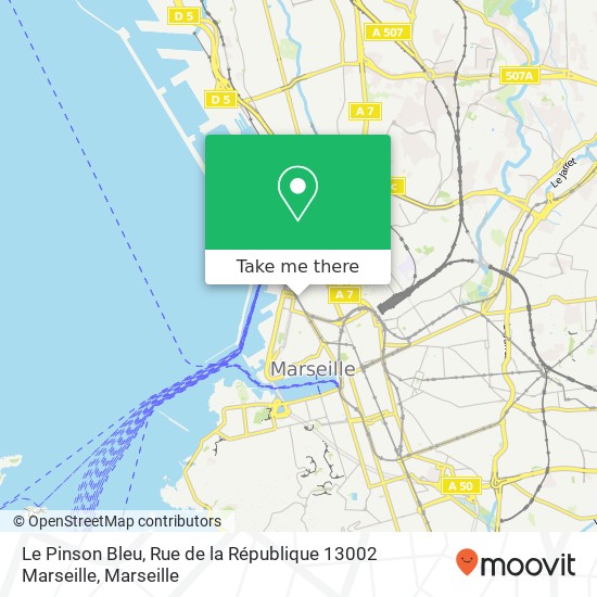 Mapa Le Pinson Bleu, Rue de la République 13002 Marseille