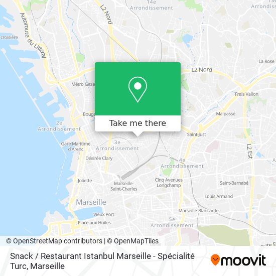 Mapa Snack / Restaurant Istanbul Marseille - Spécialité Turc